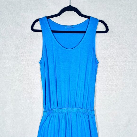 Fresh Produce Dress Womens M Blue Cotton Blend Maxi Asymmetric - Picture 3 of 14